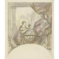 thumbnail image 2 of Elias van Nijmegen 20x23 Black Ornate Framed Double Matted Museum Art Print Titled: Geography En Minerva (1677 - 1755), 2 of 5