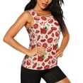thumbnail image 2 of Xecao Tomatoes print women's scoop neck, loose-fit workout tank tops for the gym., 2 of 9