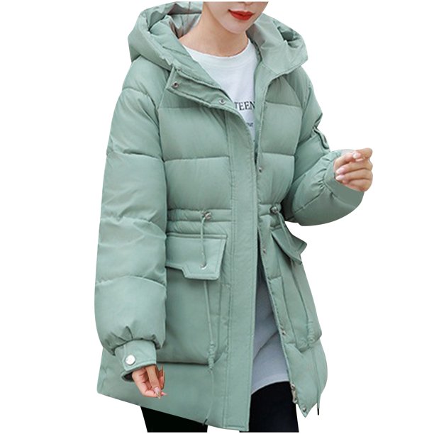 Puntoco Coat Chaqueta De Algodón De Invierno Para Mujer Con Capucha, Cintura Y Felpa Para Superar La Liquidación Puntoco Puntoco-1