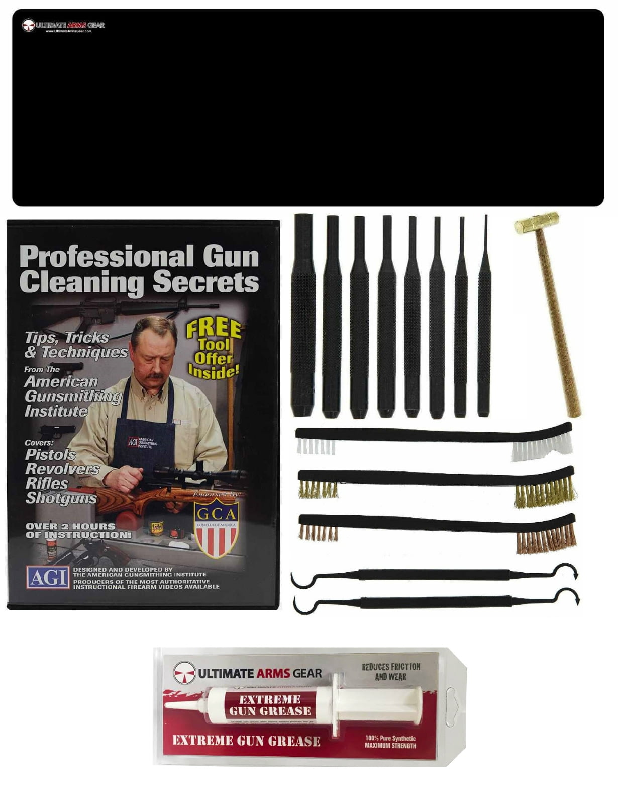 AGI DVD Pro Gun Cleaning Course Remington Model 700, Nylon 66, 600 Magnum Rifle + Ultimate Arms Gear Gunsmith Gun Mat +... by