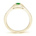 thumbnail image 2 of ANGARA Lab Grown Classic Oval Emerald Halo Ring with Diamond Accents for Women in 14K Yellow Gold (Size-5x3mm) | May Birthstone Jewelry for Her | Lab-Grown Emerald Engagement Ring, 2 of 10
