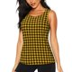 thumbnail image 1 of Fotbe Retro Yellow and Black Houndstooth Blusas Sin Mangas para Mujer – Estilo Casual, Corte Suelto, Slim-Fit, Cuello Redondo Deportivo, Tops de Verano para Gimnasio y Yoga-Medium, 1 of 7