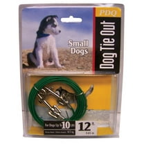 PDQ Green / Silver Tie-Out Vinyl Coated Cable Dog Tie Out Small