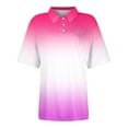 thumbnail image 3 of Kddylitq Womens Polo Shirts With Collar Short Sleeve Loose Wicking Summer Gradient Shirts Lightweight Collared Dressy Tops Pink L, 3 of 4