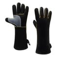 thumbnail image 2 of Guantes de soldadura Guantes de trabajo Guantes de abrasión resistente a los guantes de manga larga resistente al fuego para barbacoa, jardinería, 14 pulgadas, 2 of 8