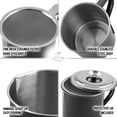 thumbnail image 5 of Zulay Kitchen Bacon Grease Container With Strainer - 1L Stainless Steel Cooking Oil Container With Lid & Handle - Large Ghee Container or Bacon Fat Container Perfect For Storing Fats & Frying Oils Black, 5 of 9