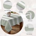 thumbnail image 5 of Sage Green Stripe Table Cloth Waterproof Tablecloths, Modern Simple Geometric White Striped Tablecloth Dining Table Cover for Kitchen Party Tabletop Outdoor, Rectangle Tablecloth 60x102 Inch, 5 of 9
