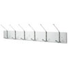 Safco 4162 Metal Wall Rack, Six Ball-Tipped Double-Hooks, 36 W x 3-3/4 D x 7 H, Chrome