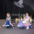 thumbnail image 3 of GVCXZBSS Kids 12V Electric Ride On Car - Wiggle Car, LED Lights, Music, Purple, Ages 3+, 3 of 29
