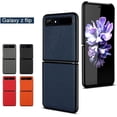 thumbnail image 2 of Fit for Galaxy Z Flip Case, Litche Partten Premium Genuine Leather Protective Cover Case for Samsung Galaxy Z Flip (2020),6.7",Dark Blue, 2 of 8