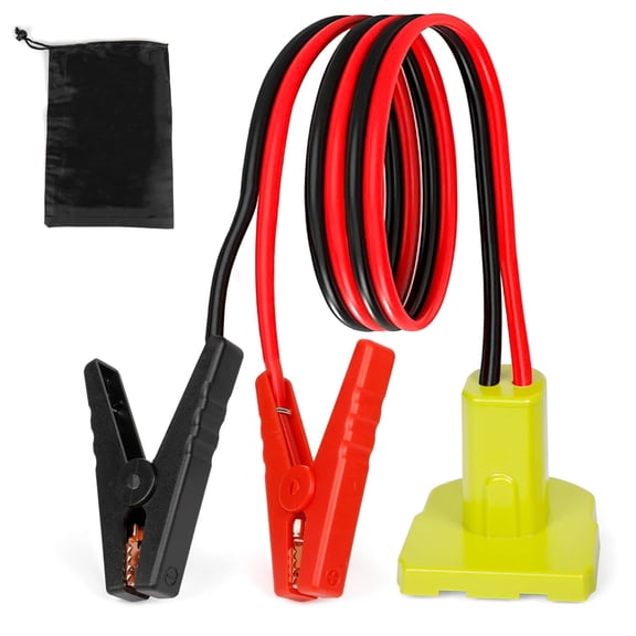 Jumper Cables Adapter Compatible with Ryobi 18V Battery, 2FT 8AWG Portable Battery Jump Starter for Light Vehicles