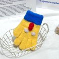 thumbnail image 1 of Guantes para niños, cálidos, de invierno, con forro polar, gruesos, de cinco dedos, multidedos, para niñas, de dedos completos, resistentes al frío, 1 of 6