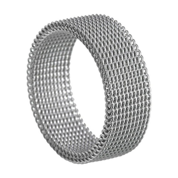 BGZLEU Plated Fashion Woven Braided Mesh Ring,Wedding Band Rings,Plated Fashion Wide Korean Style Braided Mesh Ring,Wedding Band