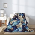 thumbnail image 2 of Disketp Abstract Blue Squares Cozy Flannel Fleece Throw Blanket: Has a velvety texture for All Seasons - Perfect for Women, Men, & Kids"50"x40", 2 of 6