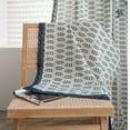 thumbnail image 4 of 2pcs Blue Lace Edge Curtains Cotton Linen Curtains Wheat ear Pattern 59" W x 63" L, 4 of 5