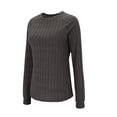 thumbnail image 4 of Qwertyu Knit Sweater Women Long Sleeve Crewneck Sweatshirts Trendy Tunic Pullover Tops with Thumb Holes Comfy Winter Sweaters Dark Gray M, 4 of 6
