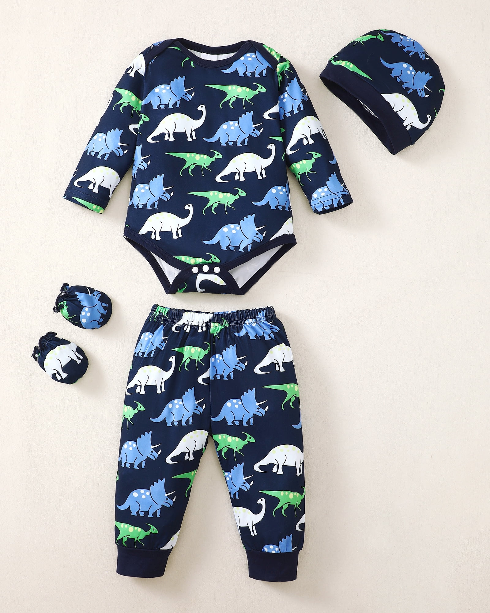 Newborn Baby Boys Outfits 3 Months Boys Pant Sets Newborn Boys 16 Pieces Layette Gifts Set Long Sleeve Romper Top Pants Hat Set Multicolor