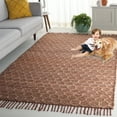 thumbnail image 3 of SAFAVIEH Cape Cod Fallon Geometric Area Rug, Rust/Natural, 6' x 6' Square, 3 of 11