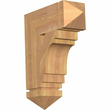 Ekena Millwork 5 1/2"W x 20"D x 24"H Merced Arts & Crafts Smooth Bracket, Western Red Cedar