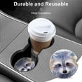 thumbnail image 5 of Car Coasters for Cup Holder Absorbent, Car Ceramic Coasters with Finger Notch, Auto Accessories for Men Women Watercolor Raccoon Sketch 6 Pack Cup Coasters, 5 of 6