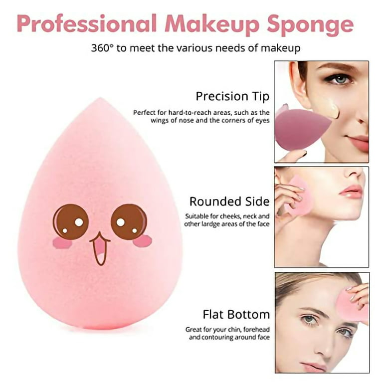 Powder Puff, Beauty Sponge Dry Wet Use Round Tip Shape Facial Cosmetic  Powder Puff For Application BB Cream Liquid Found