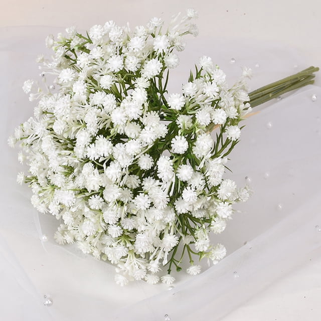 Gypsophila artificial Flores falsas Gypsophila Ramo decorativo Flores artificiales para el hogar Decoración del banquete de boda Ramo, 32 cm de alto TUNC Sencillez
