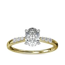 0.65 Carat Excellent Oval Cut Natural Diamond Solitaire with Accents Beautiful Ring for Anniversary Solid 14K Yellow Gold Size 4.5