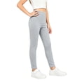 thumbnail image 3 of Resicozy Girls Athletic Polka Dot Leggings High Waisted Yoga Pants, Stretch Casual pants for Running Dance Gymnastics Gym 2-14 Years Light Gray 120, 3 of 4
