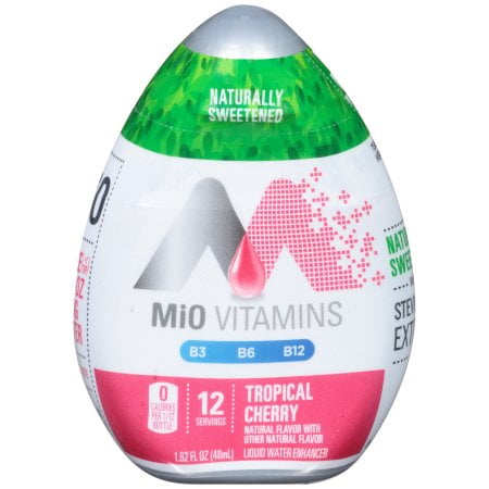 Liquid Pearls 1 Oz Bottle - (12 Pack) MiO Tropical Cherry with Vitamins Liquid Water Enhancer, 1.62 fl oz Bottle