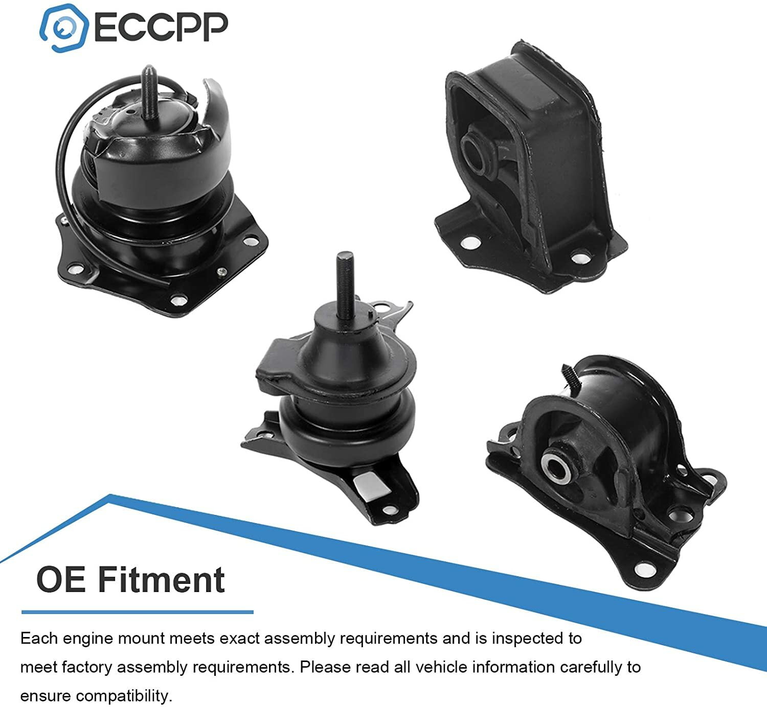 ECCPP Engine Mount Fit for Honda for Accord 1998-2002 2.3L Engine Motor Set of 4 Trans Mount
