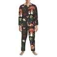 thumbnail image 4 of Bingfone Men'S Pajama Set 2 Piece Loungewear Pjs, Long Sleeve With Pajama Pants-Mushroom With Snails, 4 of 9