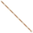 thumbnail image 2 of Auriga 14k Rose Gold Polished Figaro Link Bracelet 7.5inch for Women, 2 of 4