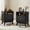 Black, variant on Roofar 17.7"W 2-Drawer Narrow Fluted Nightstand for Bedroom,Small Wood Bedside Table with 2 Storage Drawers and Charging Station,Nature