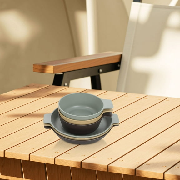 Phenofice Plastic Dinnerware Set Assorted Color 1Set Shape Unbreakable Plates and Bowls for Family