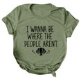 thumbnail image 1 of Gibobby Playera de Manga Corta Casual Suave Tops Blusa Casual Mujer Impresión suelta Manga corta Cuello Camisa OT Blusa mujer(Verde,M), 1 of 5