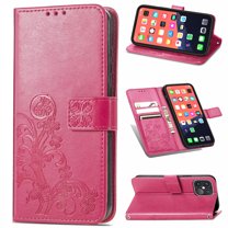 PU Leather Case for iPhone 13 Pro Max 6.7" 2021, Allytech Stand Foldable Case with Credit Card Holder Embossed Floral Interior TPU Shockproof Skin Case for iPhone 13 Pro Max, Rose