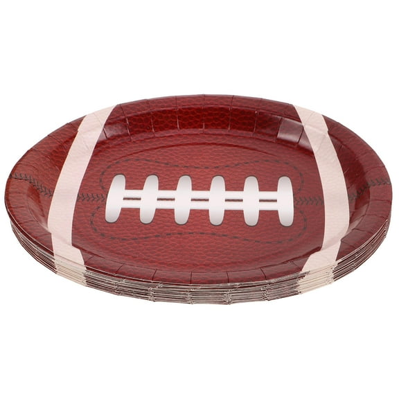 PBPBOX 25 Pcs Rugby Disposable Tableware Light Brown Serving Football Party Tableware Game Day Style