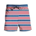 thumbnail image 5 of cllios Mens 4th of July Swim Trunks Red White and Blue Print Board Shorts 5 Inch Drawstring Beach Shorts Independence Day Patriotic Shorts with Pockets, 5 of 5