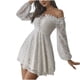 thumbnail image 2 of Puntoco Vestidos Mujer Verano Mujer Mbordado Encaje Un Hombro Falda Corta Estilo Dulce Belleza, 2 of 7