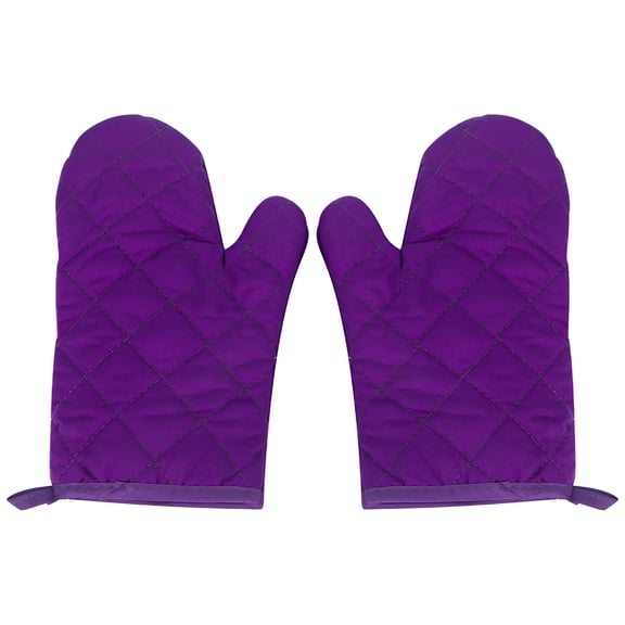 ACDANC 1 Pair Heat Cotton Oven Glove Pot Holder Baking Cooking Mitts Purple