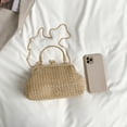 thumbnail image 5 of Yucurem Chain Women Evening Bag Weaving Ladies Clutch Purse for Wedding Party (Khaki), 5 of 10