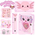 thumbnail image 4 of Agenda PrinBarbee Axolotl para niñas con candado y llaves de 6 a 8 años, 4 of 7