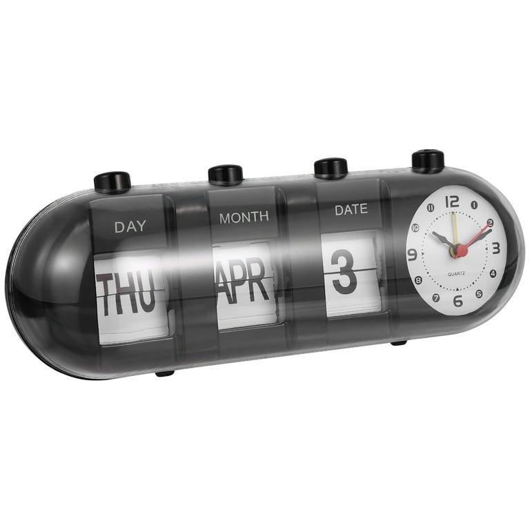 Calendar Clock Desk Perpetual Manual Digital Alarm Date Display Standing  Desktop Month Monthly Page Table Office Non Day - Walmart.com