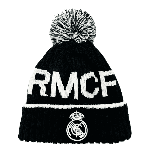 Real Madrid Beanie, Cuff Knit Winter Hat, Black