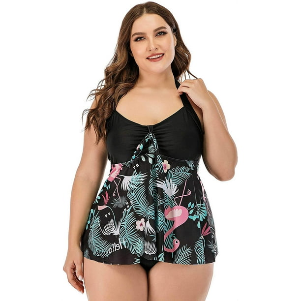 Plus Size Tankini Swimsuits for Women Two Piece Bathing Suits