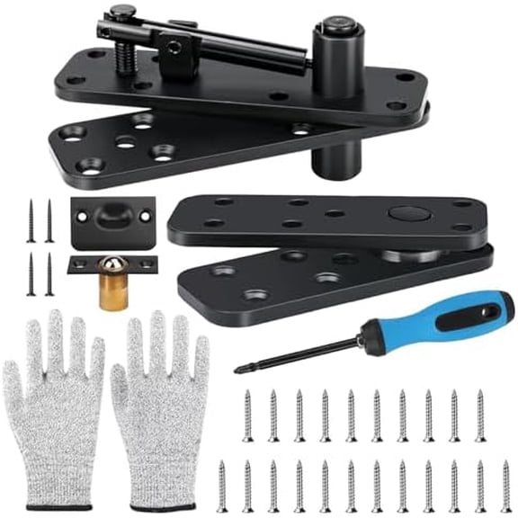 Heavy - Duty Hidden Door Hinge Kit,570Lbs Load-Bearing Thickened Solid Stainless Steel,Silent Operation，360° Rotation Pivot Hinge for Secret Doors Complete Installation Set