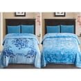 thumbnail image 3 of JML Thick Warm Winter Fleece Blanket For King Bed 2 Ply Reversible Soft Raschel Blanket,87"x94",10.5lb, Light Blue Floral, 3 of 8