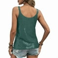 thumbnail image 6 of Felirenzacia Women's Slim Fit Scoop Neck Sequin Tank Top, Wide Strap Sleeveless Tube Top, Green,S, 6 of 7