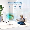 thumbnail image 7 of 21 Inch Height Mini Air Conditioner with Casters, Portable Evaporative Air Cooler Fan Anion Humidify Fan with Remote Control and 3 L Water Tan for Living Room, Bedroom, Office, White, 7 of 7