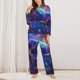 thumbnail image 2 of Fotbe Starry Sky Turtle Conjunto de Pijama de Manga Larga para Mujer con Estampado, Ropa de Dormir de 2 Piezas, Conjunto de Casa Suave y Cómodo con Bolsillos-Small, 2 of 7